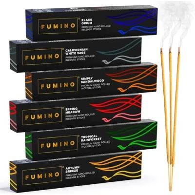 Afbeelding van Verse handgemaakte wierookstokjes Multipack bundel 6 dozen 84 stokjes (90g) Masala Agarbatti Joss geur Aroma voor ontspanning en meditatie, Huis Woningdecoratie