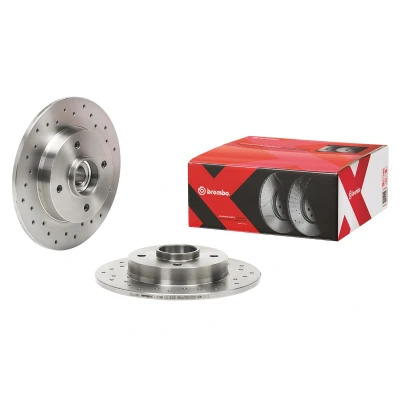 Afbeelding van BREMBO 08.9512.2X Remschijf 249 9 4 volledig, Geperforeerd Gecoat Met wiellagerset PEUGEOT: 2008 Estate, 208 I Hatchback, 207 Hatchback