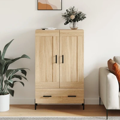 Afbeelding van Hoge kast 69,5x31x115 cm bewerkt hout sonoma eikenkleurig