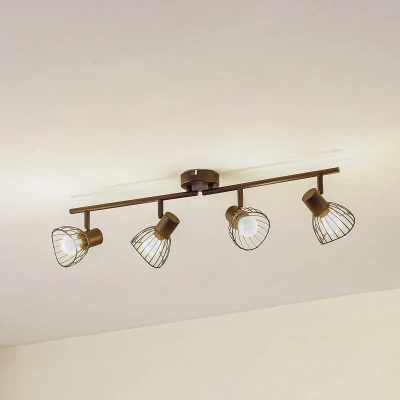 Afbeelding van Lindby plafondlamp Piena, zwart, 4 lamps, metaal, 70cm