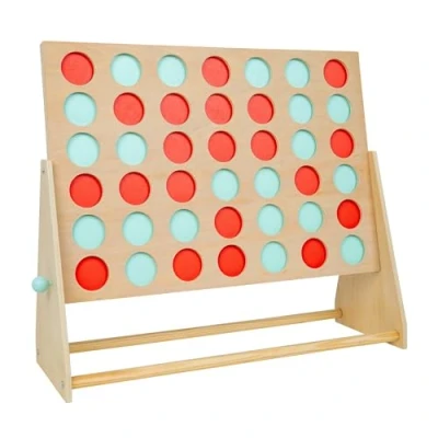 Afbeelding van TP Toys Giant Wooden 4 in 1 Row Outdoor Tuinspel voor kinderen 3+ Fun spelers Connect binnen of buiten