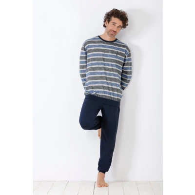 Afbeelding van Hajo pyjama heren blauw