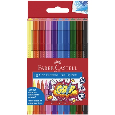 Afbeelding van Faber Castell Fc 155310 10 Viltstiften Grip Doos Met Etuis