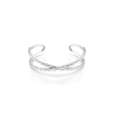Afbeelding van Swarovski Hyperbola CUFF Armband silvercoloured, Dames, Maat: Medium, Silver coloured
