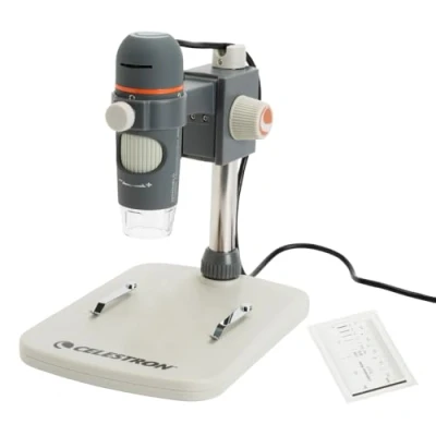 Afbeelding van Celestron 44308 CL CM800 Pro draagbare digitale microscoop, 20x 200x vergroting, grijs/wit