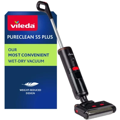 Afbeelding van Nat Droog stofzuiger Snoerloze Vileda Pure Clean S5 Plus Steelstofzuiger met extra accessoires