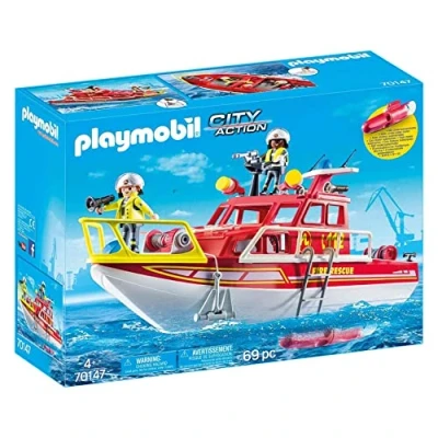 Image de Playmobil City Action 70147 Bateau de sauvetage et pompier