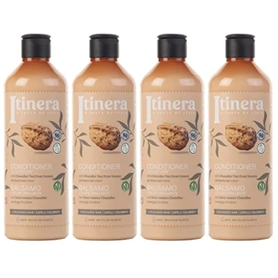 Afbeelding van ITINERA Conditioner voor gekleurd haar met Veneto walnoot, 96% natuurlijke ingrediënten, 370 ml x4