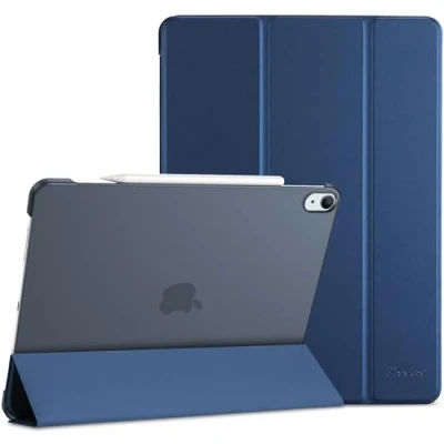 Afbeelding van ProCase Drievoudige beschermhoes voor iPad Air 13 inch M2 2024 2024, dun en licht, met doorschijnende matte achterkant, compatibel blauw