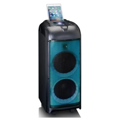 Image de Enceinte jeu de lumières frontal en boule disco Lenco PA 260BK Noir