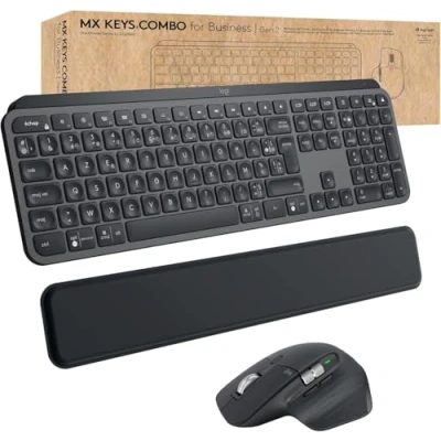 Afbeelding van Logitech MX Keys for Business draadloos toetsenbord met achtergrondverlichting en Master 3 voor zakelijke draadloze muis, Windows/Mac/Linux, USB ontvanger, Logi Bolt, Bluetooth, alle oppervlakken,