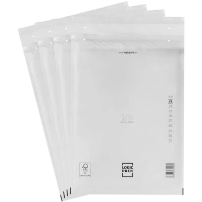 Afbeelding van LOGIC PACK 50 stuks I9 gewatteerde enveloppen 320 x 355 mm verzendenveloppen wit zelfklevend voor DIN A3 formaat