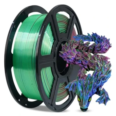 Afbeelding van FLASHFORGE Zijdeachtig PLA filament voor 3D printers, zijdeachtig, snel veranderend van kleur 1,75 mm, spoel 1 kg, zijdetextuur en ultra hoogglans, drie zijdeachtige kleuren R&amp;B&amp;G
