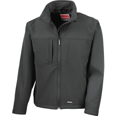 Afbeelding van Heren Classic Softshell Outdoorjas Result maat M Zwart