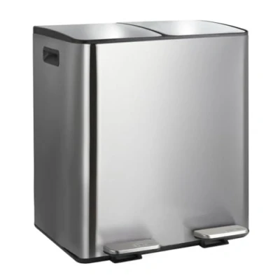 Afbeelding van Spirella Aliya Keukenpedaalemmer, afvalscheiding, roestvrij staal, 40 l (2 x 20 l), geborsteld