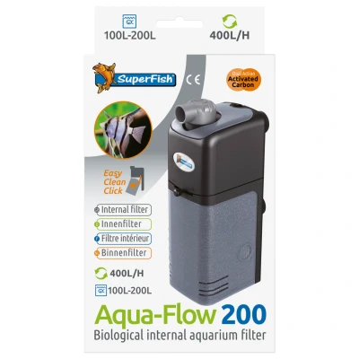 Afbeelding van Superfish Aquaflow 200 Dual Action Filter Binnenfilters 12.5x6.5x23 cm Zwart 400 l/h