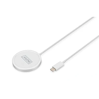 Afbeelding van DIGITUS Magnetische draadloze oplader, 15 W, met geïntegreerde USB C oplaadkabel, lengte 100 cm