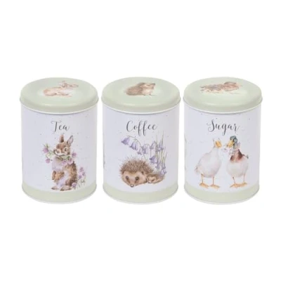 Afbeelding van Wrendale Set met 3 Voorraadblikken &#039;The Country Set&#039; Animal Tea Coffee Sugar