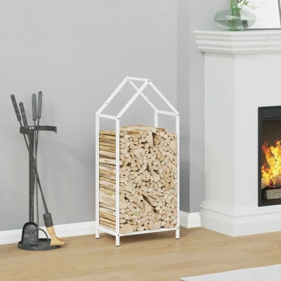 Afbeelding van Brandhoutrek 40x25x90 cm koudgewalst staal wit
