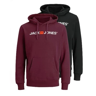 Afbeelding van JACK &amp; JONES Jjecorp Logo Hoodie 2 delig Mp Sweatshirt met capuchon voor heren, 1 koninklijke poort, zwart