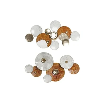 Afbeelding van Wanddecoratie DKD Home Decor 91 x 5 50 cm Terra cotta Wit Cirkels (2 Stuks)