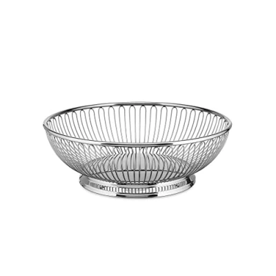 Image de ALESSI 826/24 CORBEILLE RONDE À FIL EN ACIER BRILLANT 24,5 CM