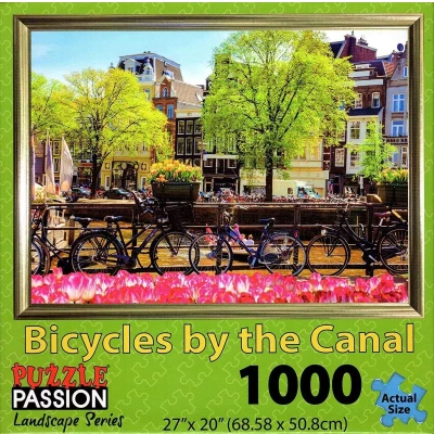 Afbeelding van Puzzle Mate puzzel Bicycles by the Canal 1000 stukjes
