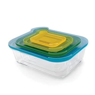 Image de Set de 4 boites alimentaires empilables en Verre nest glass Joseph Multicolore