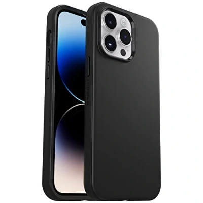 Afbeelding van OtterBox Symmetry beschermhoes voor iPhone 14 Pro Max, valbescherming, dunne bescherming, ondersteunt 3 x meer vallen dan militaire standaard, antimicrobieel, zwart, levering zonder verpakking