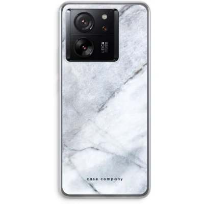 Afbeelding van Case Company® hoesje geschikt voor Xiaomi 13T Witte marmer Soft Cover Telefoonhoesje Bescherming aan alle Kanten en Schermrand