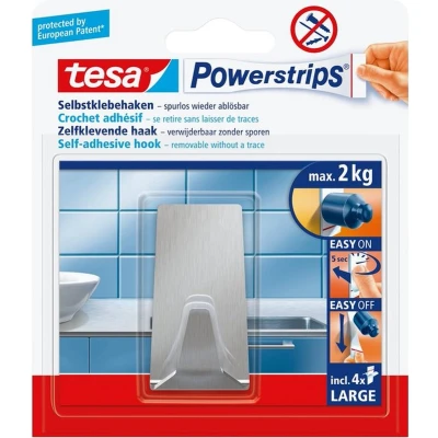 Afbeelding van tesa Powerstrips® haak L metaal rechthoekig