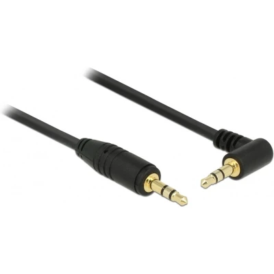 Afbeelding van 3,5mm Jack stereo audio kabel haaks verguld / zwart 1 meter