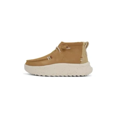Afbeelding van Hey Dude Wendy PEAK Enkellaarsjes met plateauzool, Dames, Maat: 39, Beige Leer en imitatieleer