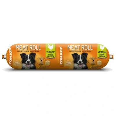 Afbeelding van Fokker Meatroll Hondenvoer Kip Zalm 800 g