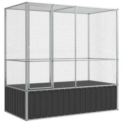 Afbeelding van vidaXL Zilveren volière, 210,5 x 107 212 cm, staal