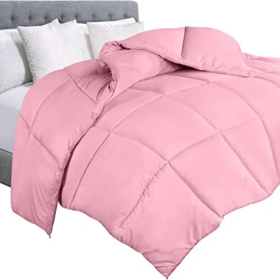 Afbeelding van Utopia Bedding Quilt dekbed met hoeklussen alternatief donsdekbed (kingbed, roze)