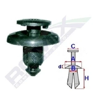 Afbeelding van ROMIX B25636 Clip, sier /beschermingslijst SUBARU: Impreza I Saloon