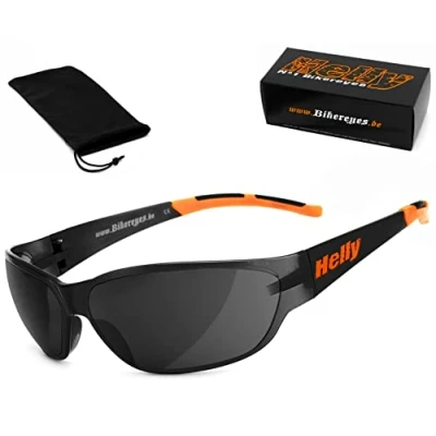Afbeelding van HELLY® No.1 Bikereyes® Motorzonnebril Anti condens, winddicht, onbreekbaar Optimaal draagcomfort Bril: i cut (rook)