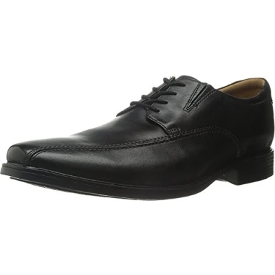 Afbeelding van Clarks Tilden Walk Oxford heren platte schoenen, Zwart leder