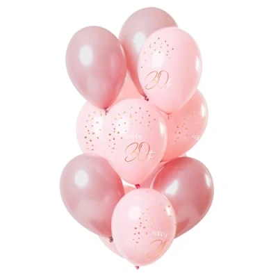 Afbeelding van Folat Ballonnen Elegant Lush Blush 30 jaar cm 12 stuks