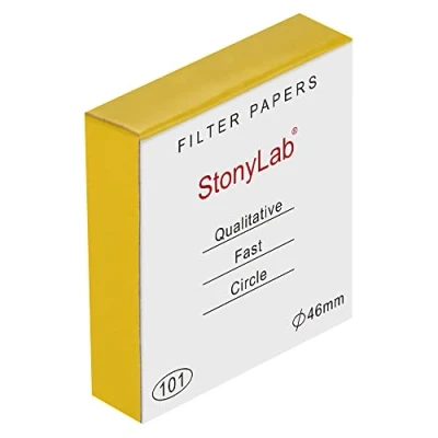 Afbeelding van stonylab Kwalitatieve filterpapier, 46 mm diameter snelle snelheid cellulose 25 micron deeltjesretentie, 100 verpakkingen