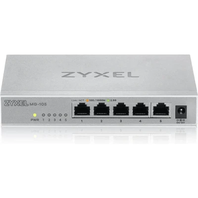 Afbeelding van Zyxel MG 105 5 Poort 2.5G Multi Gigabit Unmanaged Switch Thuis Entertainment SOHO Netwerk