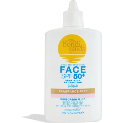 Afbeelding van Bondi Sands SPF 50+ Fragrance FREE Tinted FACE Fluid 50ML Zonnebrandcrème, Maat: 50 ml,