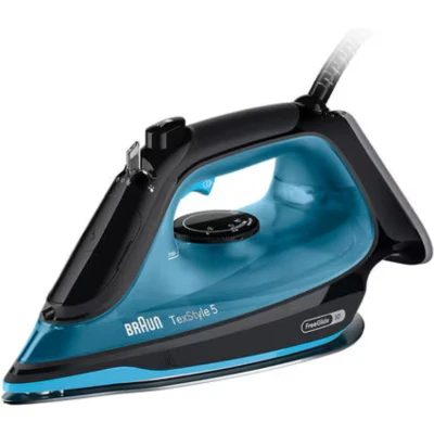 Afbeelding van Braun TexStyle5 SI5256BL stoomstrijkijzer met 5 jaar service, FreeGlide 3D SuperCeramic plaat, ergonomische handgreep, 300 ml tank, 210 g/min, vermogen 2600 W, blauw