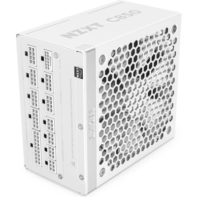 Afbeelding van NZXT C850 Gold ATX 3.1 Volledig modulaire en stille voeding voor PC videogames 850 watt 80 Plus 12 V 2 x 6 aansluiting 100% Japanse condensatoren Wit