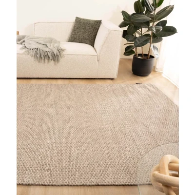Afbeelding van Wollen Vloerkleed Vridning Zandkleur 240x340 Cm