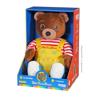 Image de Peluche interactive Gipsy Petit Ours Brun Conteur d’Histoires 28 cm Marron