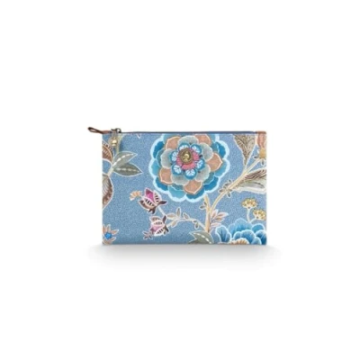 Afbeelding van Pip Studio Make Up Etui Charly Cosmetic Flat Pouch Medium Matata Blue