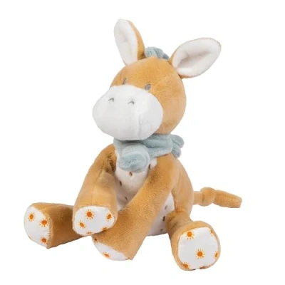 Afbeelding van Nattou ezel Leo Knuffel 21 cm Donker warm beige