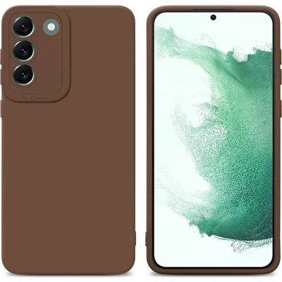 Afbeelding van Cadorabo Hoesje geschikt voor Samsung Galaxy S22 PLUS in Fluid BRUIN Beschermhoes gemaakt van flexibel TPU silicone Cover Case